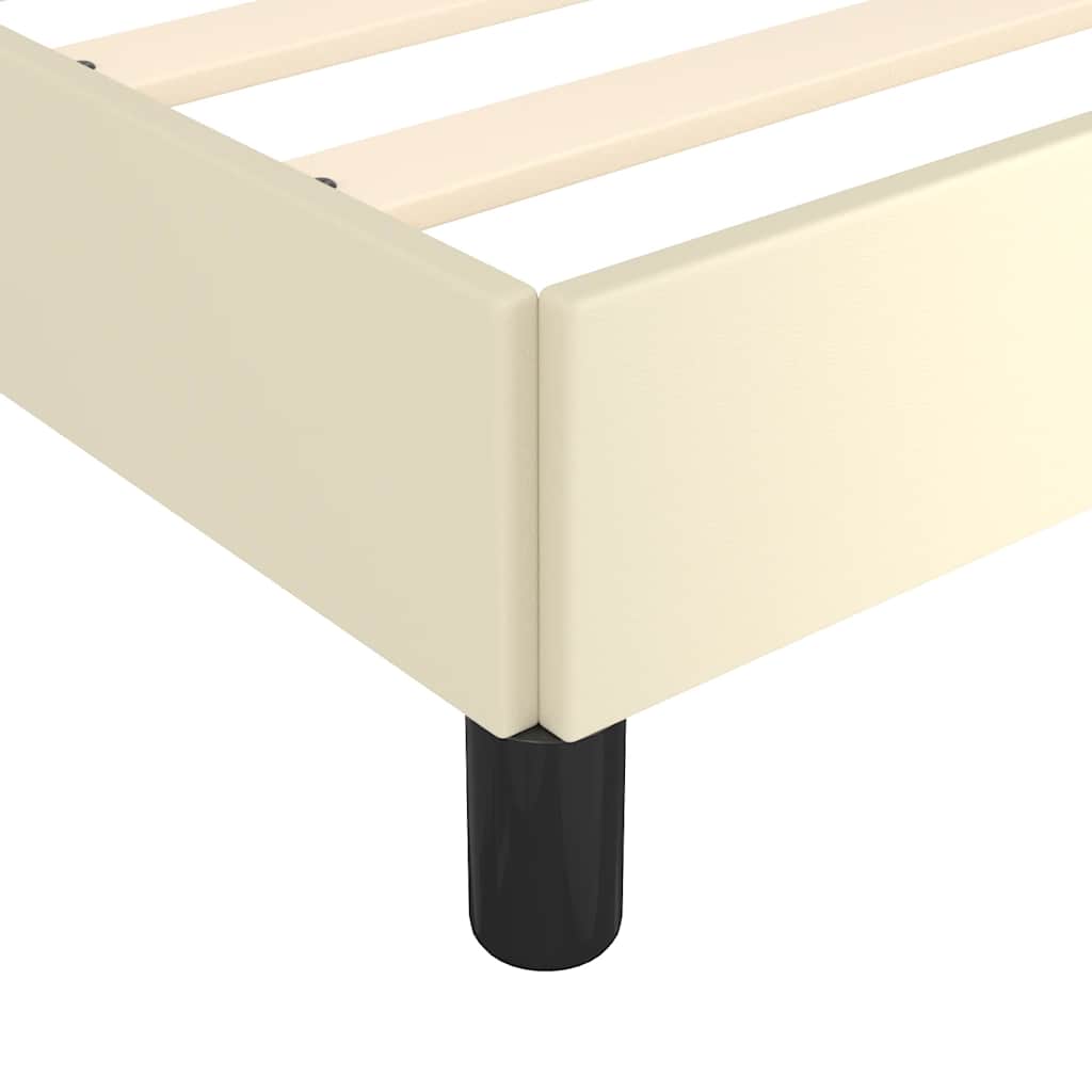 Sengeramme med hovedgærde uden madras Creme 80x200 cm