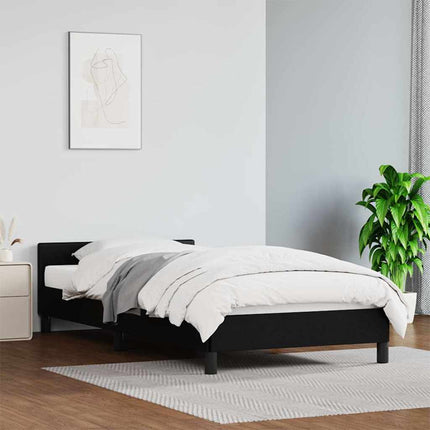 Sengeramme med hovedgærde uden madras Sort 90x190 cm