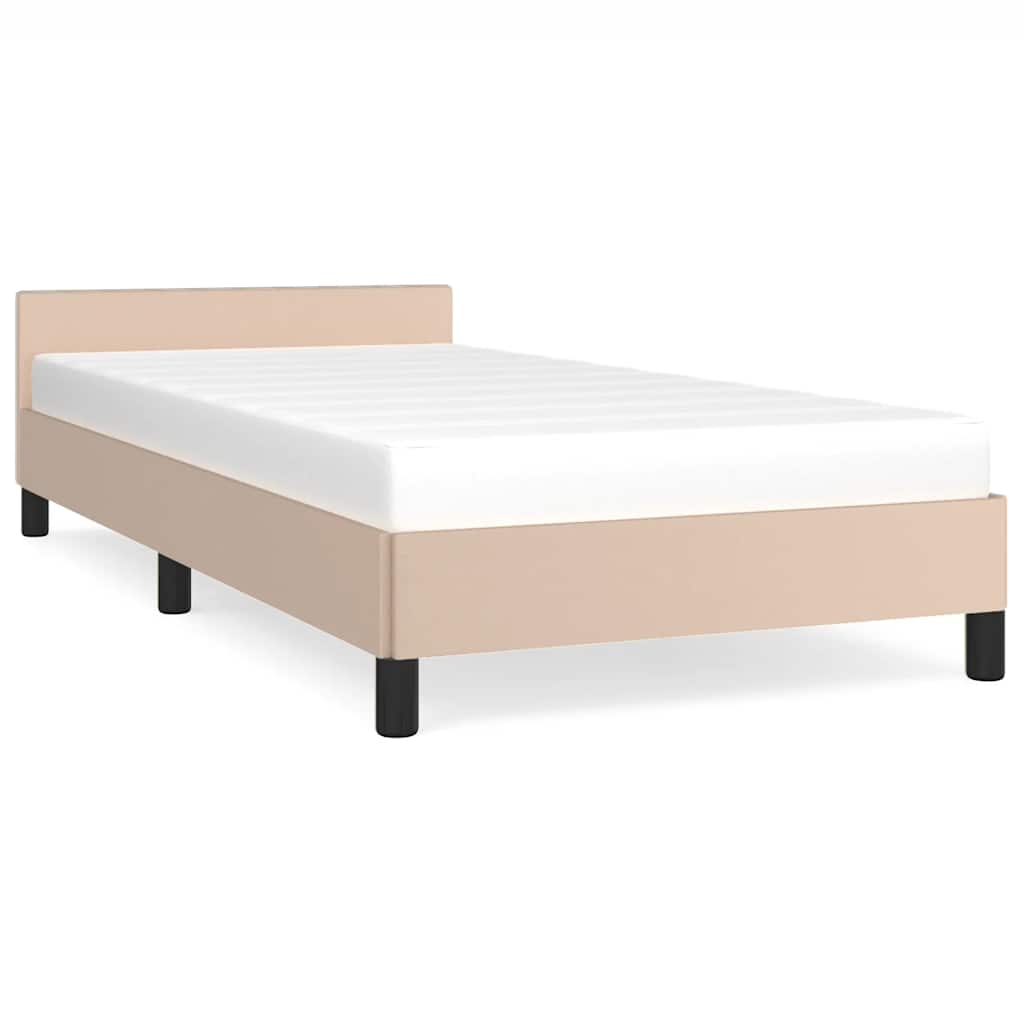 Sengeramme med hovedgærde uden madras Cappuccino 90x190 cm