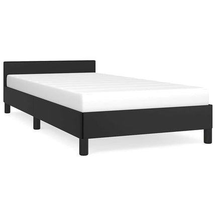 Sengeramme med hovedgærde uden madras Sort 90x200 cm