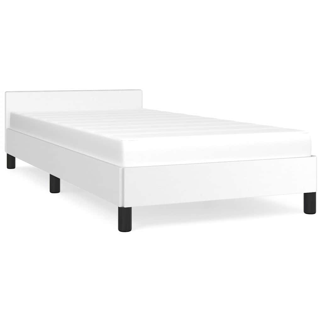 Sengeramme med hovedgærde uden madras Hvid 90x200 cm