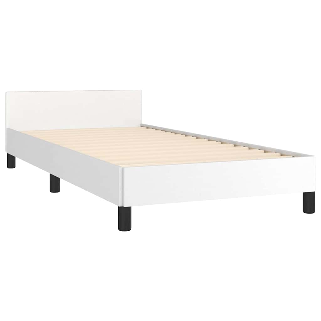 Sengeramme med hovedgærde uden madras Hvid 90x200 cm