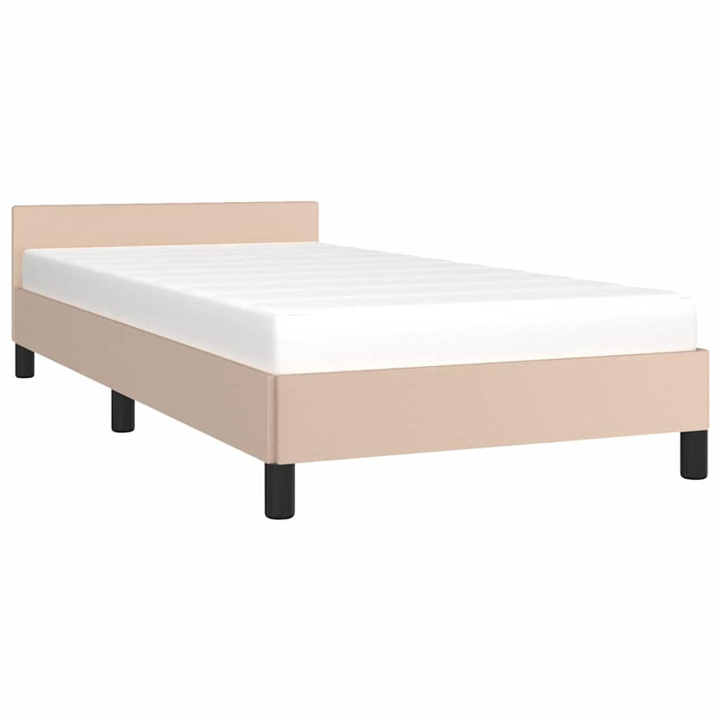Sengeramme med hovedgærde uden madras Cappuccino 90x200 cm