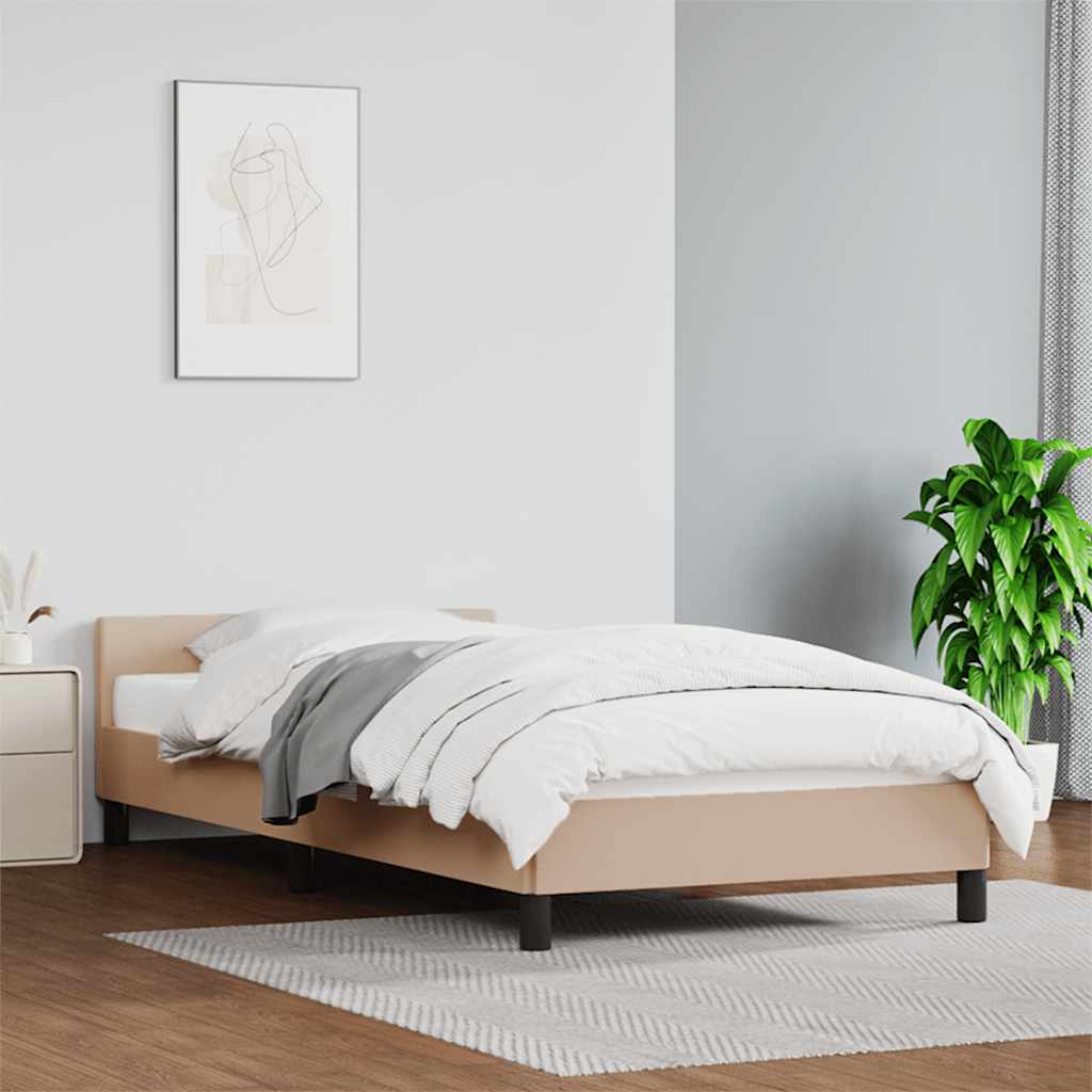 Sengeramme med hovedgærde uden madras Cappuccino 90x200 cm