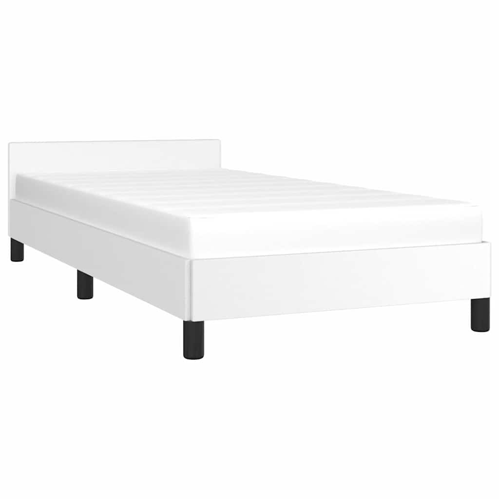 Sengeramme med hovedgærde uden madras Hvid 100x200 cm
