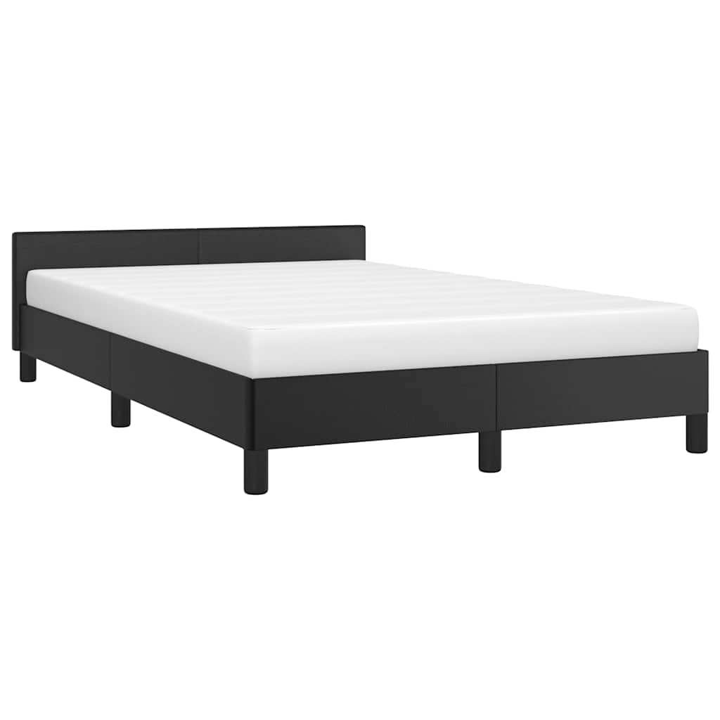 Sengeramme med hovedgærde uden madras Sort 120x200 cm