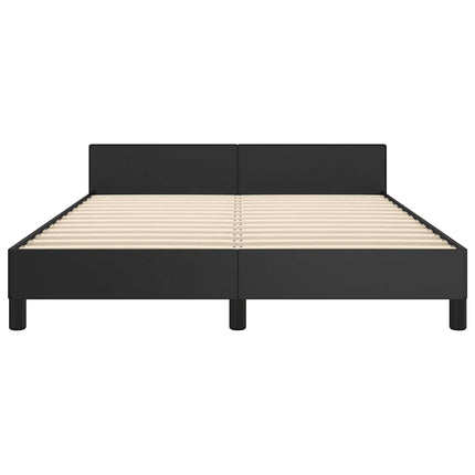 Sengeramme med hovedgærde uden madras Sort 140x190 cm