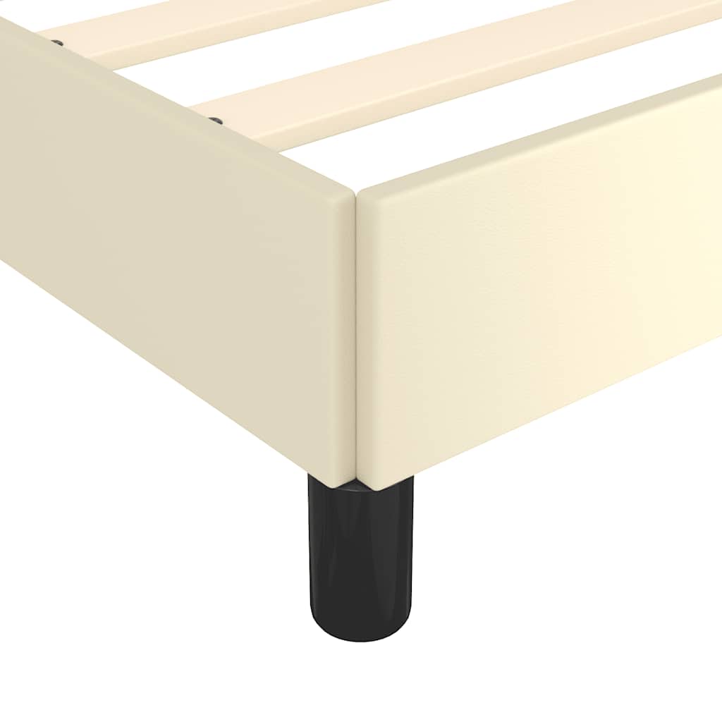 Sengeramme med hovedgærde uden madras Creme 140x190 cm
