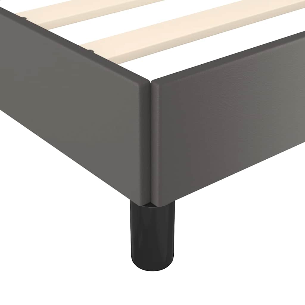 Sengeramme med hovedgærde uden madras Grå 160x200 cm
