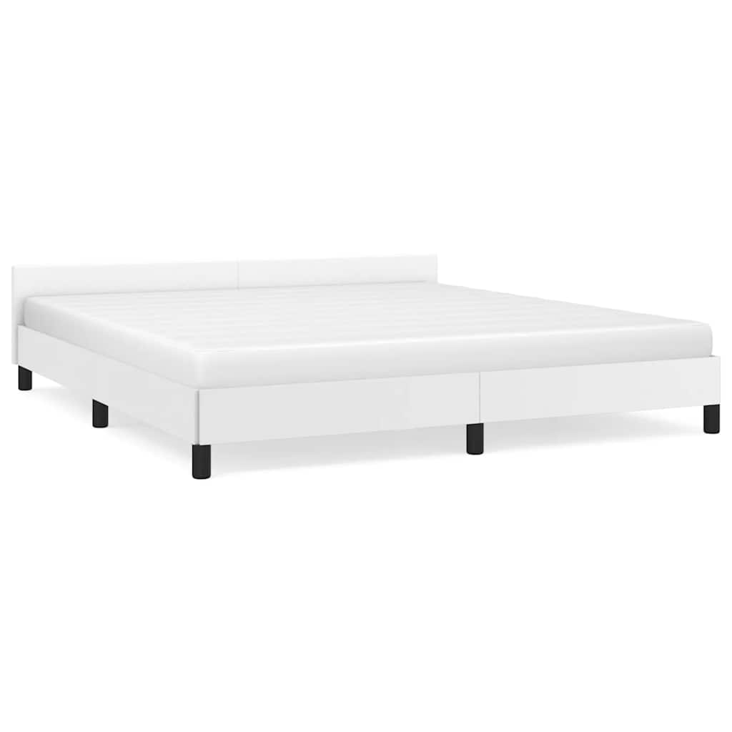 Sengeramme med hovedgærde uden madras Hvid 180x200 cm