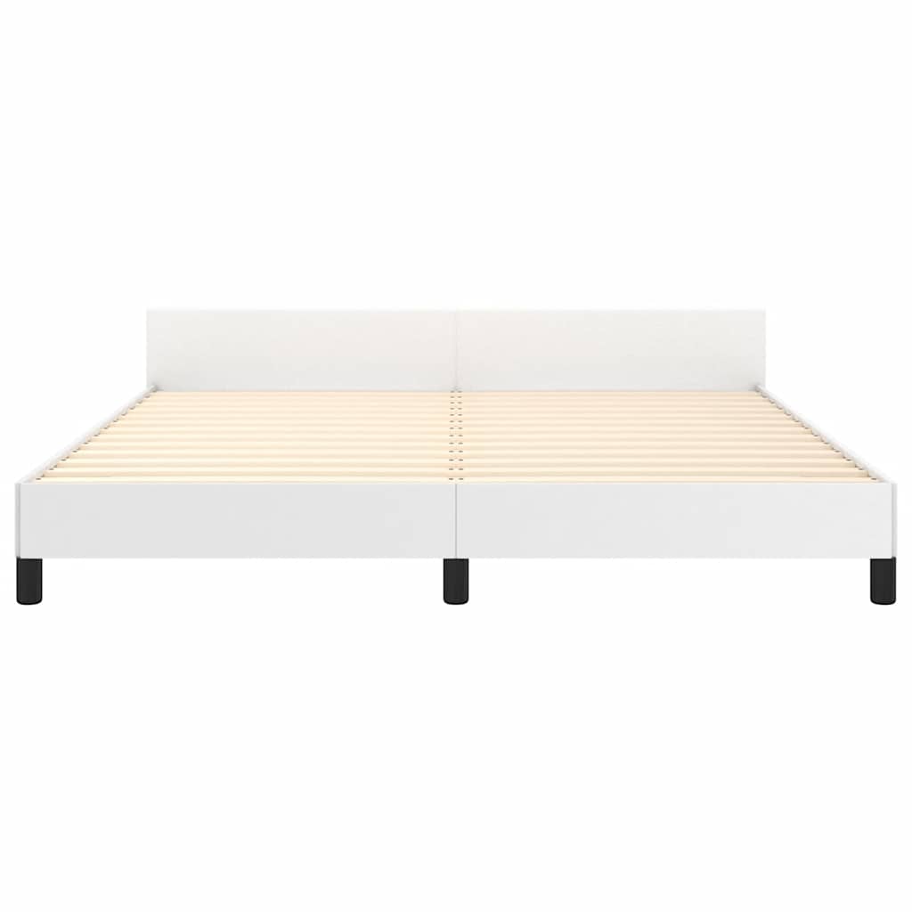 Sengeramme med hovedgærde uden madras Hvid 180x200 cm