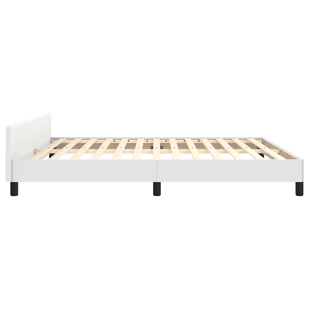 Sengeramme med hovedgærde uden madras Hvid 180x200 cm