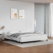Sengeramme med hovedgærde uden madras Hvid 180x200 cm