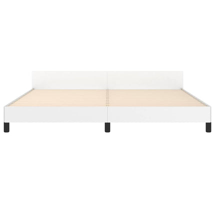 Sengeramme med hovedgærde uden madras Hvid 200x200 cm