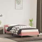 Sengeramme med hovedgærde uden madras Pink 90x200 cm Fløjl