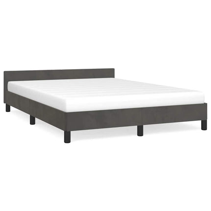 Sengeramme uden madras Mørkegrå 140x190 cm Fløjl