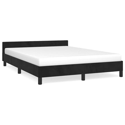 Sengeramme uden madras Sort 140x190 cm Fløjl