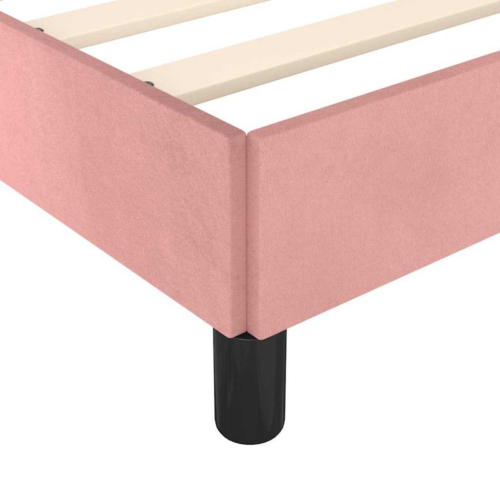 Sengeramme med hovedgærde uden madras Pink 160x200 cm Fløjl