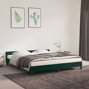 Sengeramme uden madras Mørkegrøn 180x200 cm Fløjl