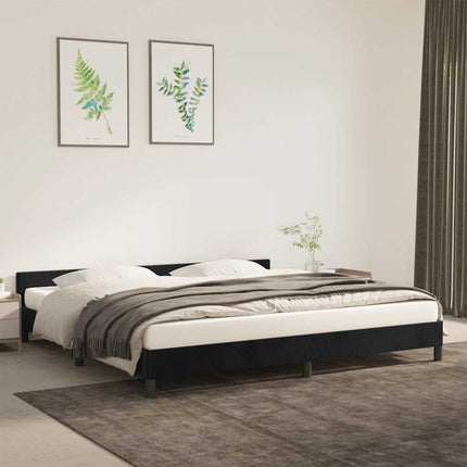 Sengeramme uden madras Sort 200x200 cm Fløjl