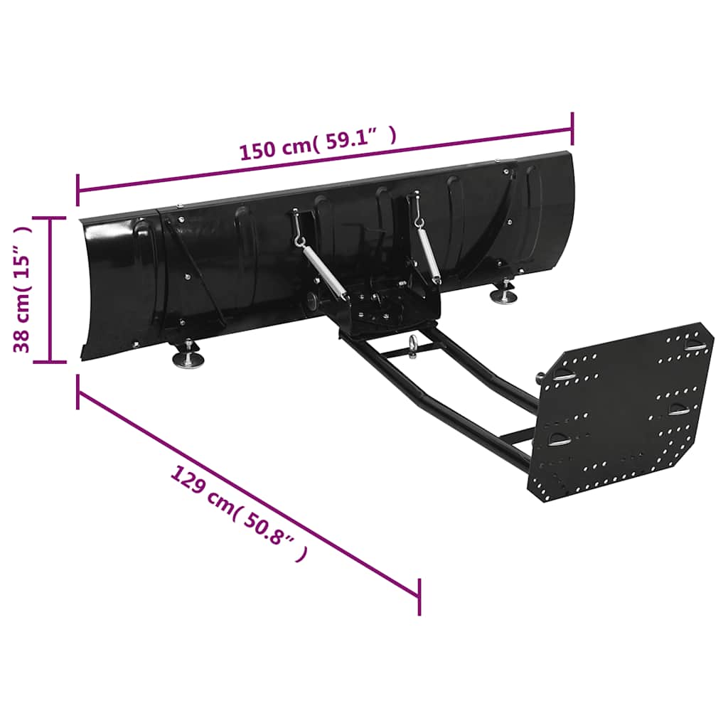 sneplov til ATV 150x38 cm sort