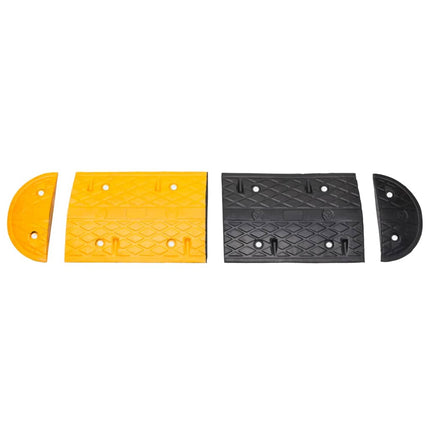 vejbump 129x32,5x4 cm gummi gul og sort