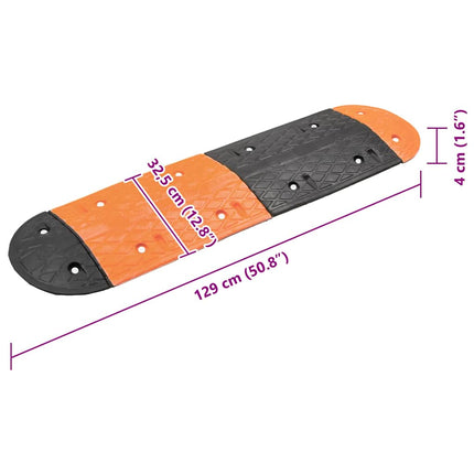 vejbump 129x32,5x4 cm gummi gul og sort