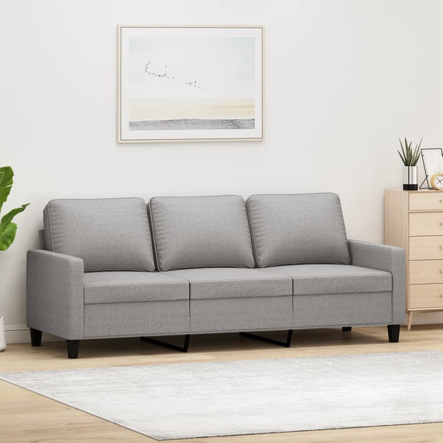 3-personers sofa 180 cm stof lysegrå