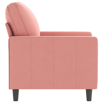 lænestol 60 cm velour lyserød