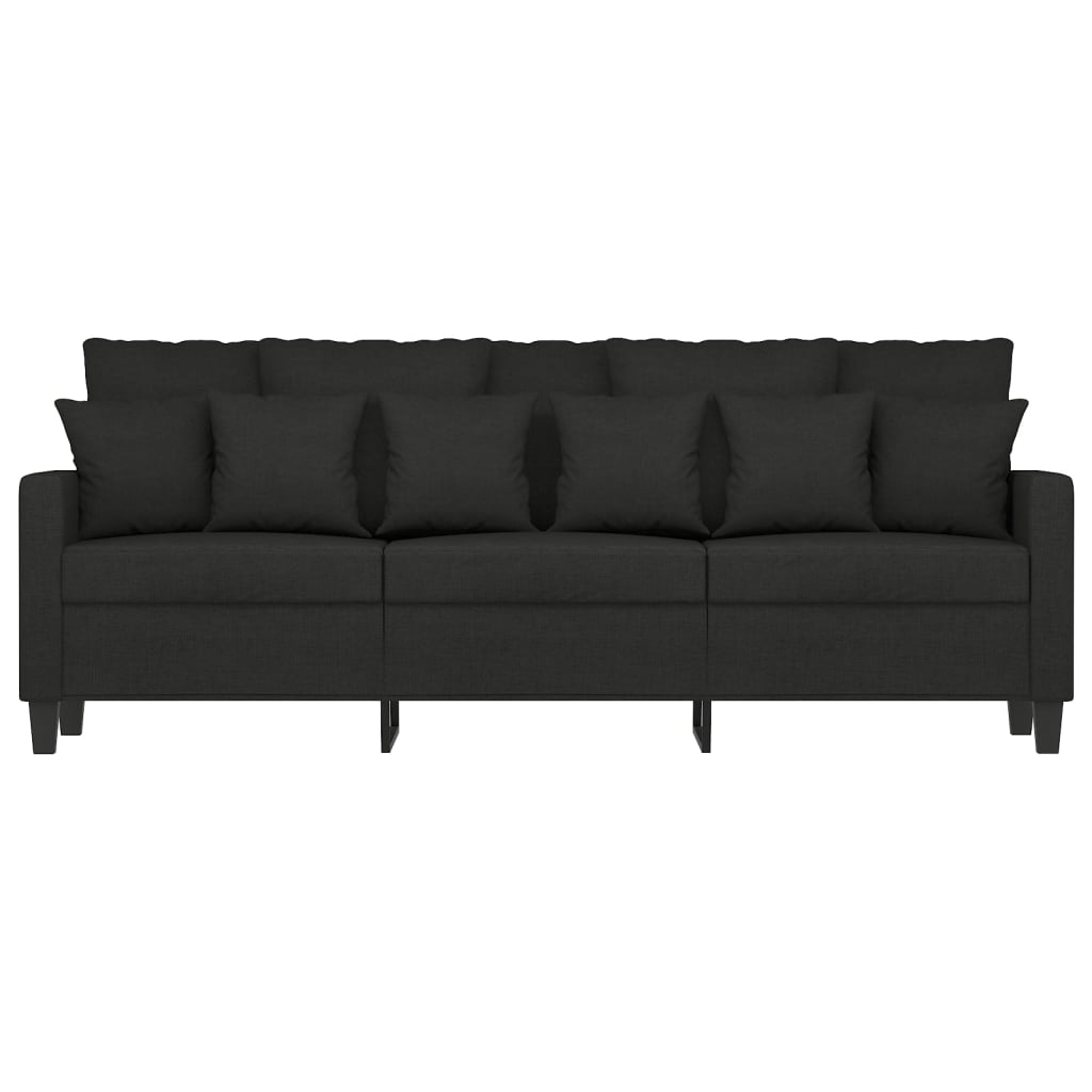 3-personers sofa 180 cm stof sort