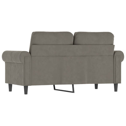 2-personers sofa 120 cm velour lysegrå