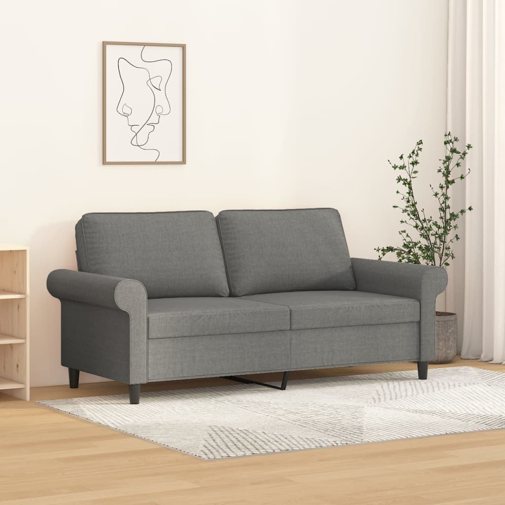 2-personers sofa 140 cm stof mørkegrå billede