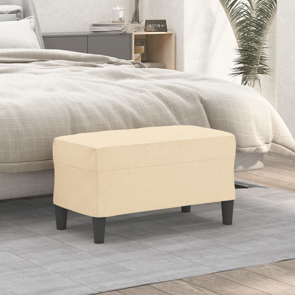 Bænk i stof - 70 × 35 × 41 cm, cremefarvet