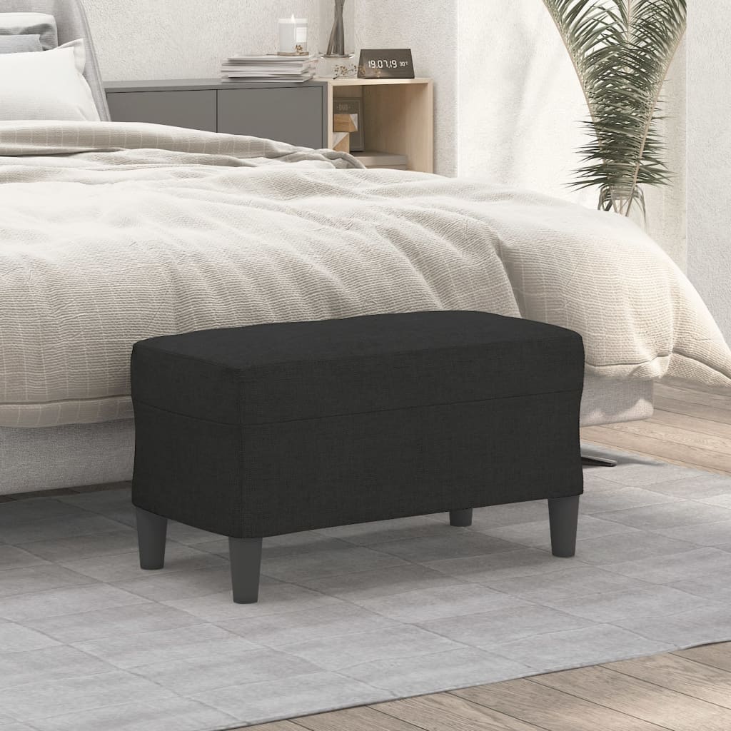 bænk 70x35x41 cm stof sort billede