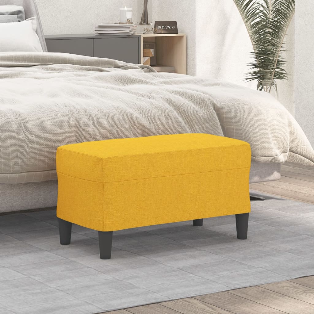Bænk i stof - 70 × 35 × 41 cm, lysegul