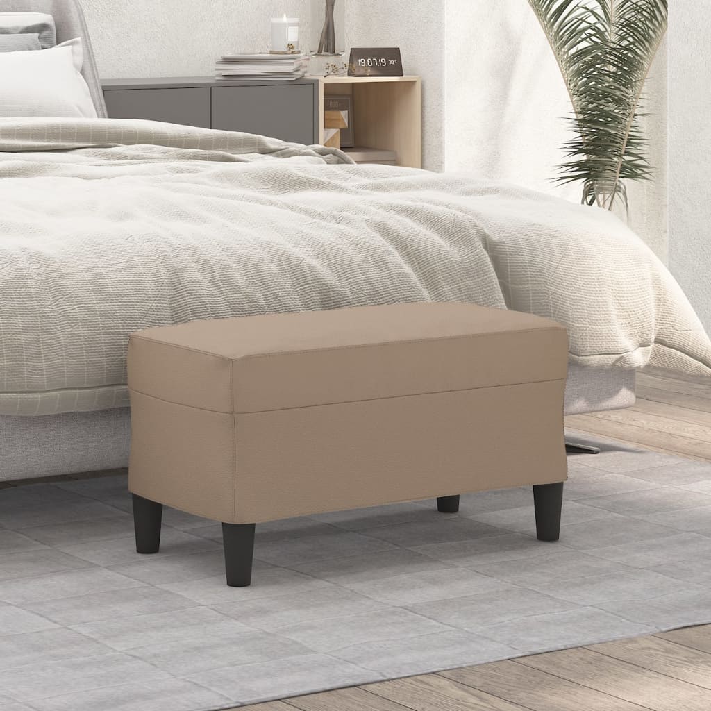 bænk 70x35x41 cm kunstlæder cappuccinofarvet billede