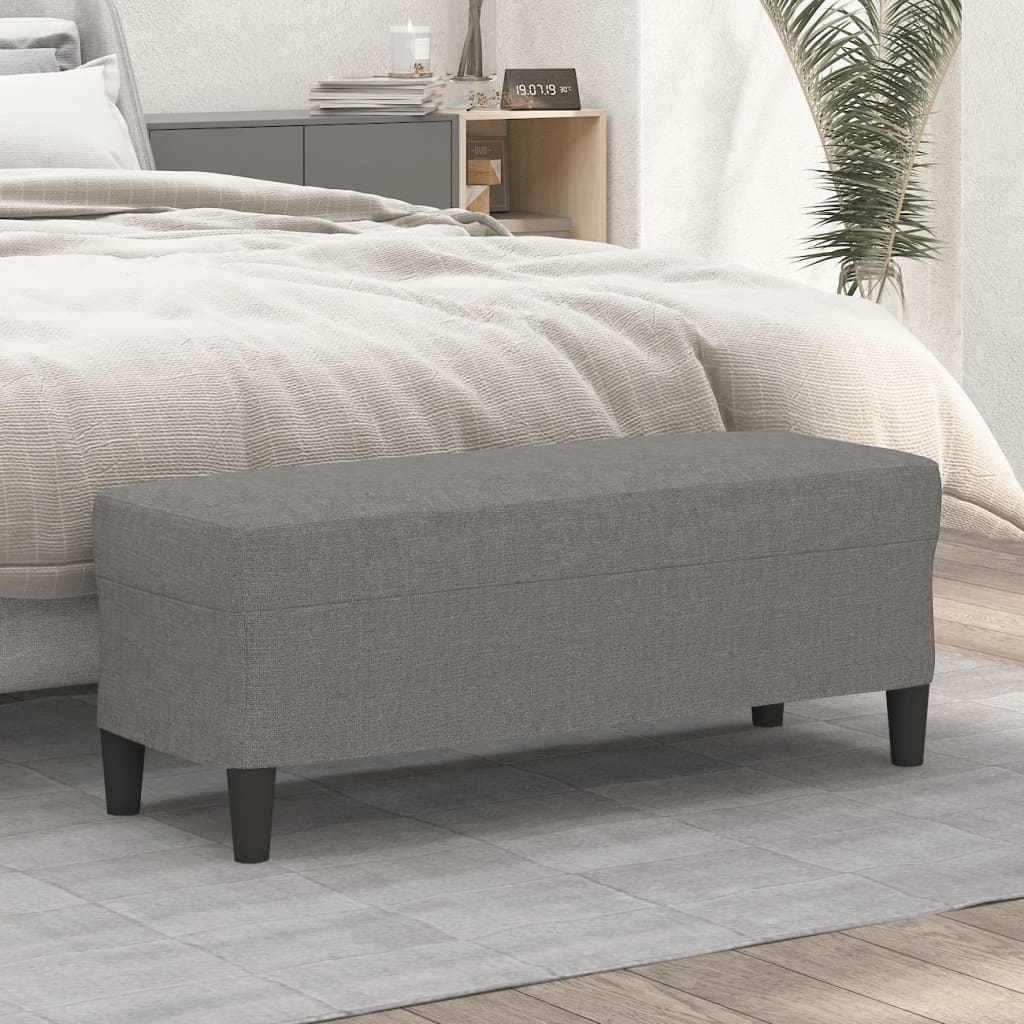 bænk 100x35x41 cm stof mørkegrå billede
