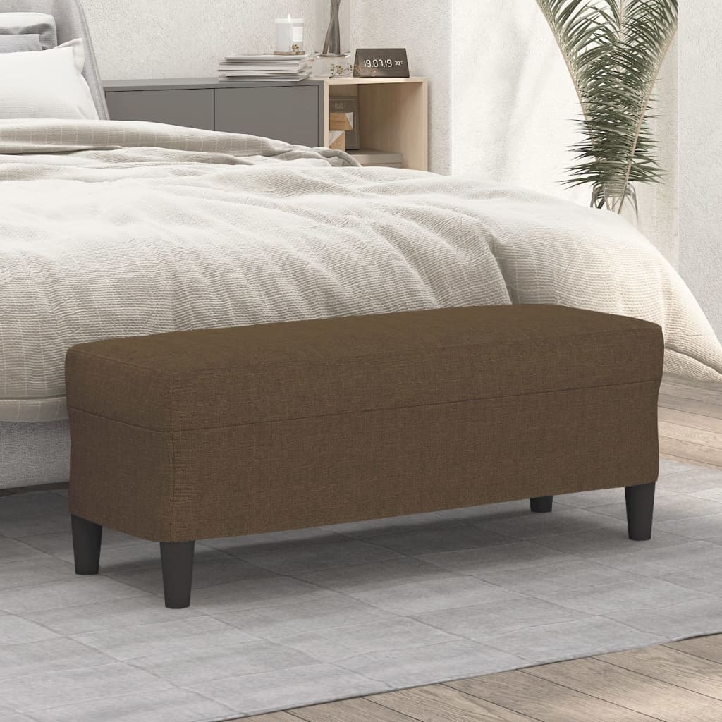 bænk 100x35x41 cm stof brun billede