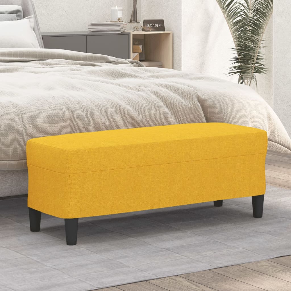 bænk 100x35x41 cm stof gul billede
