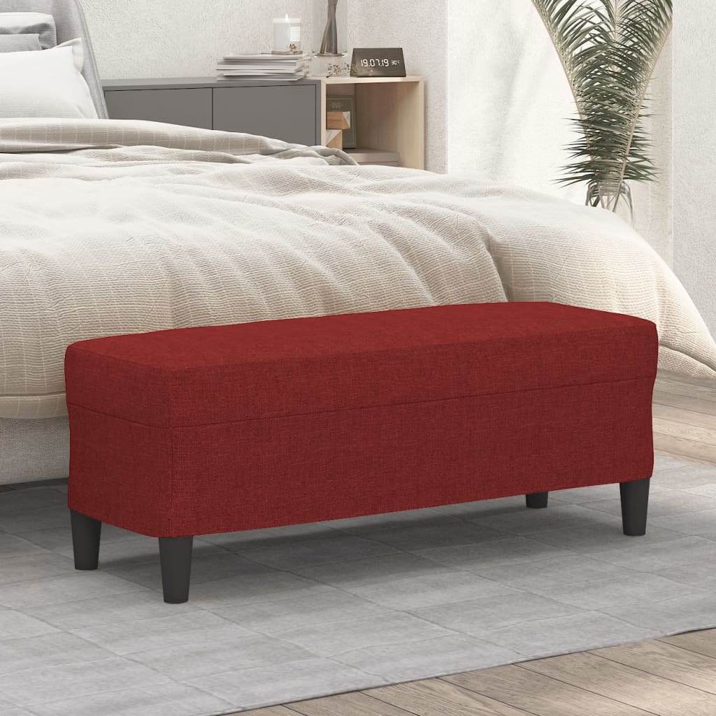 Bænk i stof 100 × 35 × 41 cm - vinrød