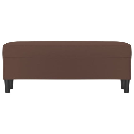 bænk 100x35x41 cm kunstlæder brun