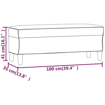 bænk 100x35x41 cm kunstlæder brun