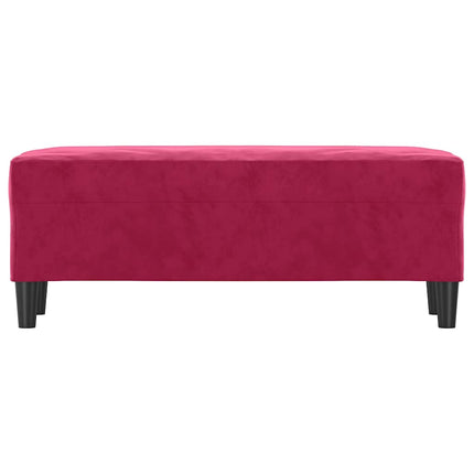 bænk 100x35x41 cm velour vinrød