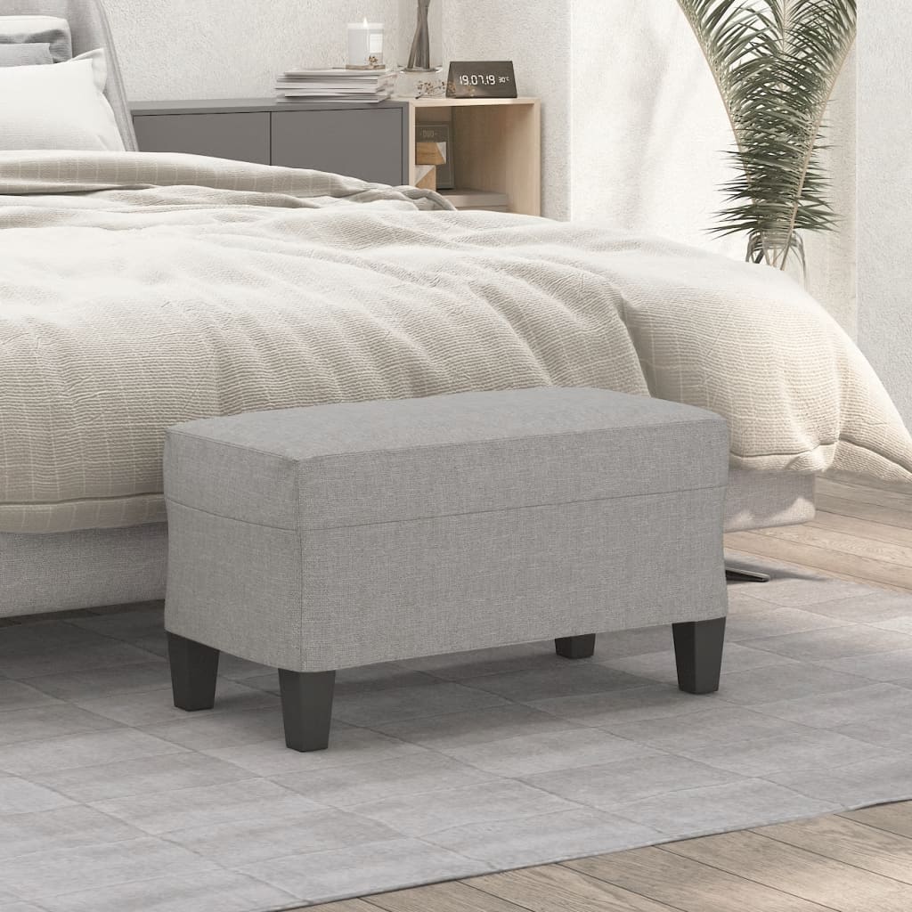 bænk 70x35x41 cm stof lysegrå billede