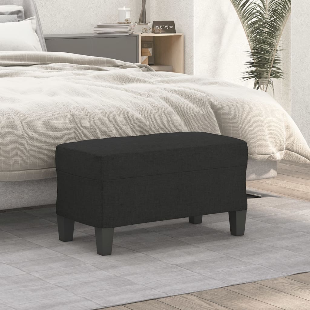 bænk 70x35x41 cm stof sort billede