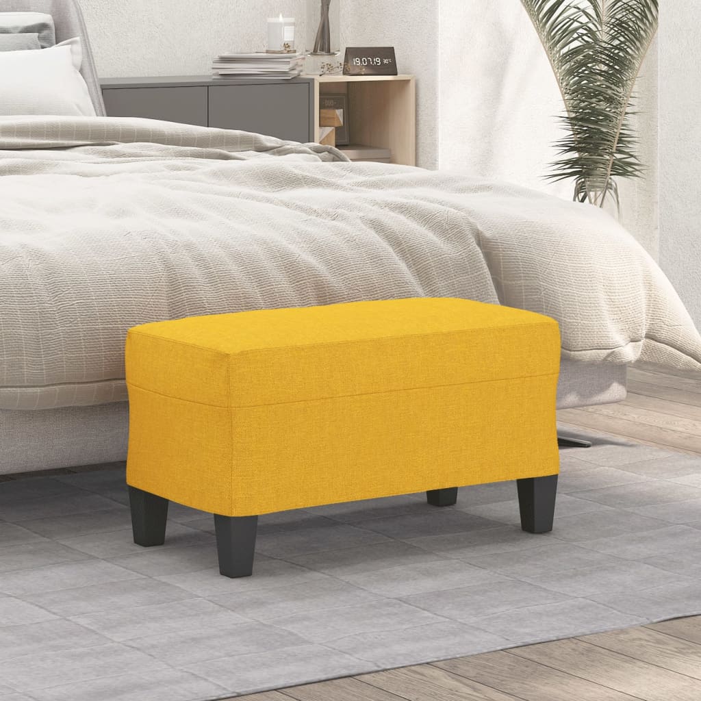 bænk 70x35x41 cm stof gul billede