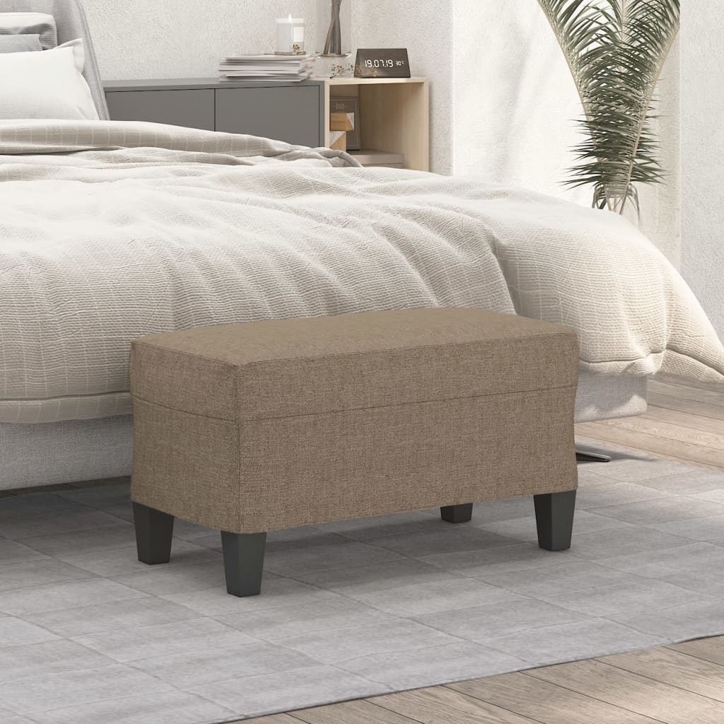 Polstret bænk i stof 70×35×41 cm - gråbrun