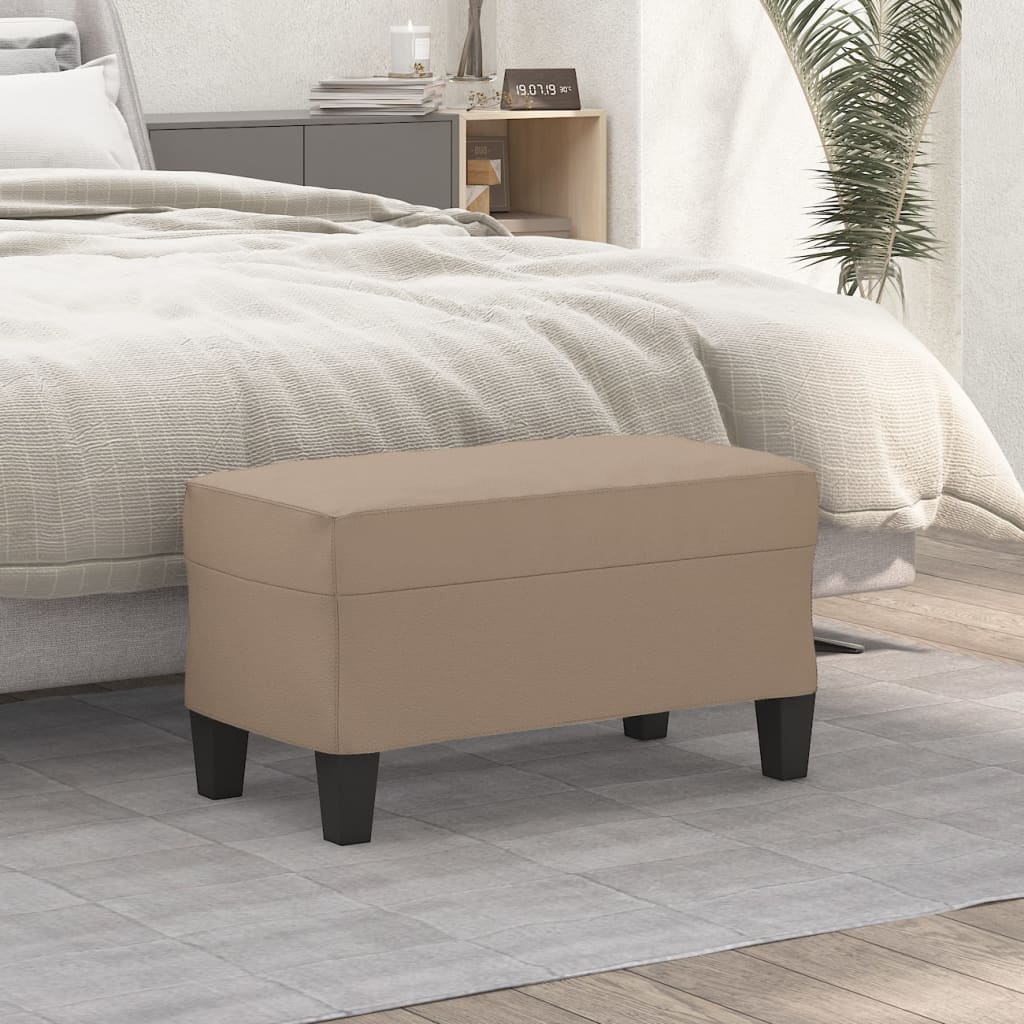 bænk 70x35x41 cm kunstlæder cappuccinofarvet billede