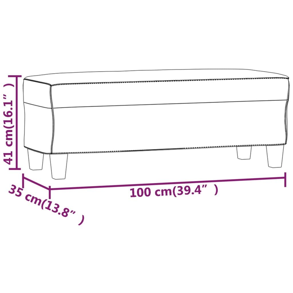 bænk 100x35x41 cm stof sort