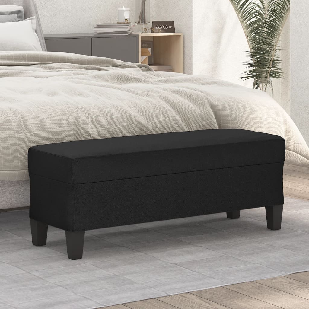 bænk 100x35x41 cm kunstlæder sort billede